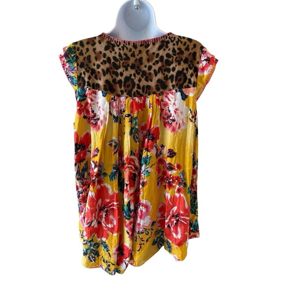 NWT Ivy Jane Floral Animal Print Flowy Rayon top size S - Picture 3 of 10